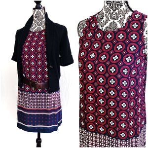 BANANA REPUBLIC Sleeveless Side Slit Print Swing Tunic Dress XS